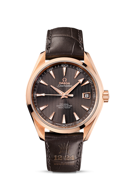 Omega Aqua Terra 150 M Watch 231.53.42.21.06.001 42 mm Pink gold Case Gray Brown (chocolate) Dial