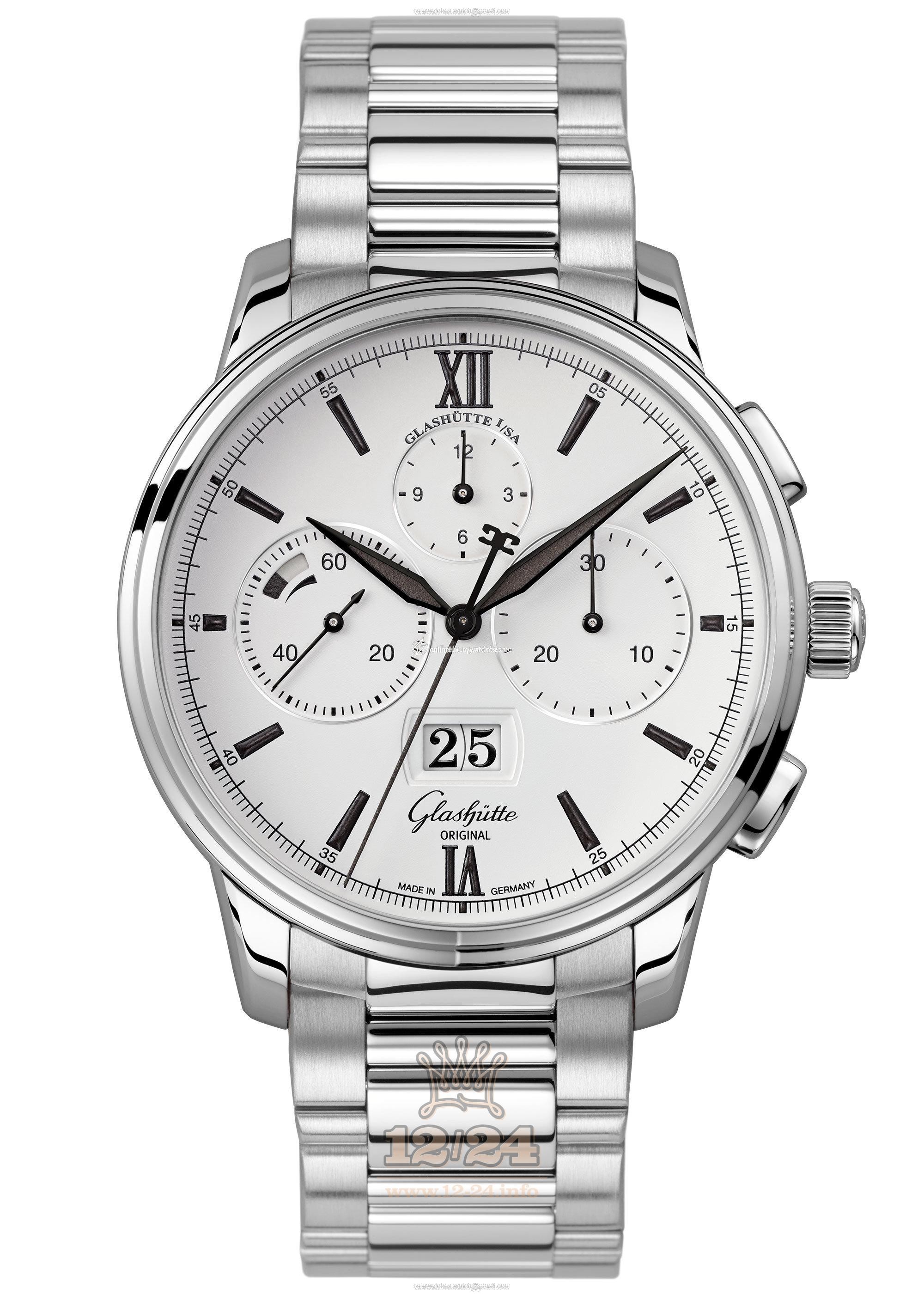 Glashutte Senator Watch 1-37-01-05-02-70 42 mm Stainless steel Case White Dial