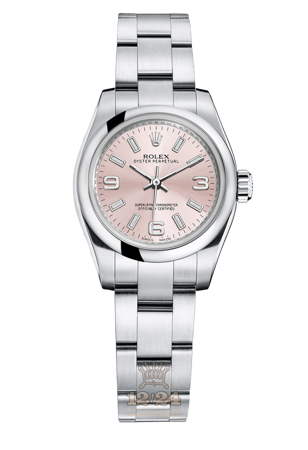 Rolex Oyster Perpetual Watch 176200-0004 26 mm Stainless steel Case Pink Dial