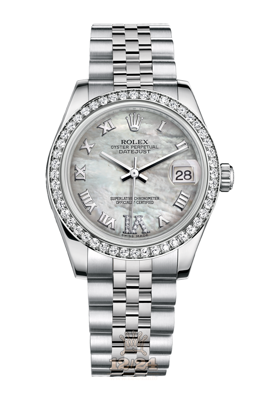 Rolex Lady-Datejust Watch 178384-0040 31 mm Steel / White gold Case White Dial