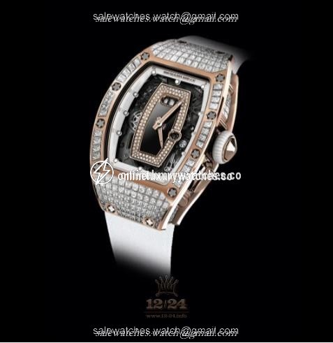 Richard Mille Women's Collection Watch RM 037 Gold 53 mm Pink gold Case Black Dial