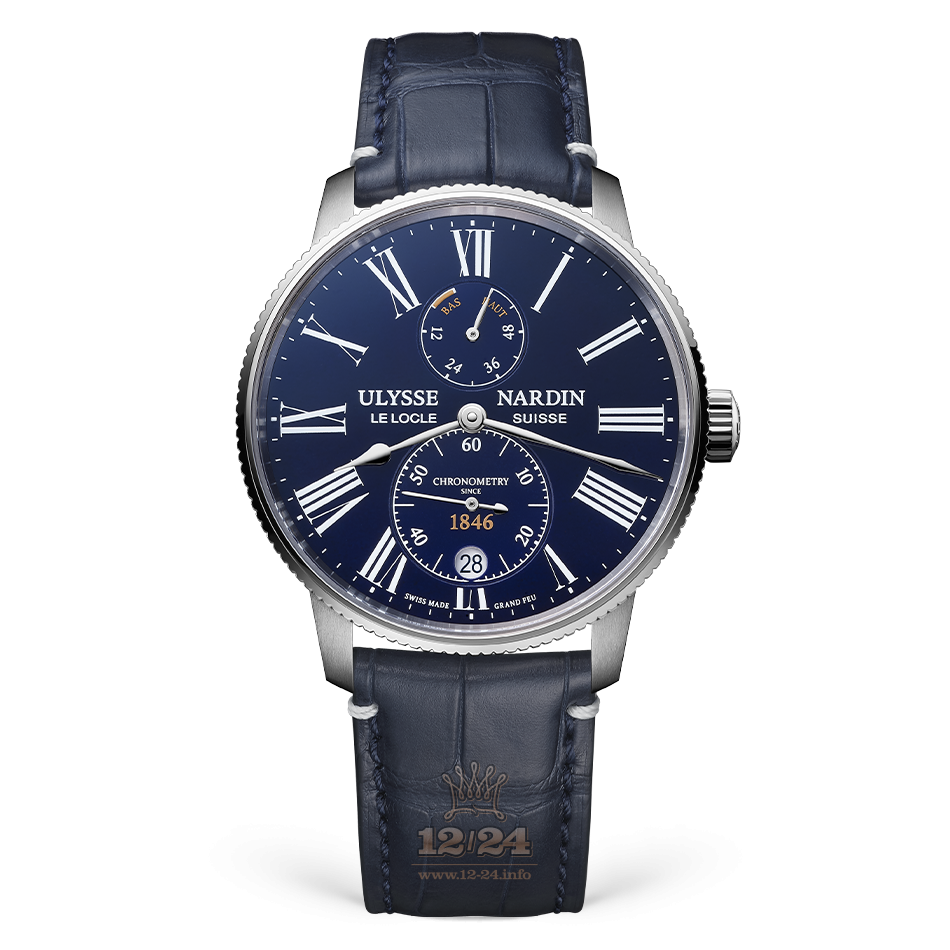 Ulysse Nardin Marine Watch 1183-310LE-3AE-175/1B 42 mm Stainless steel Case Dark blue Dial