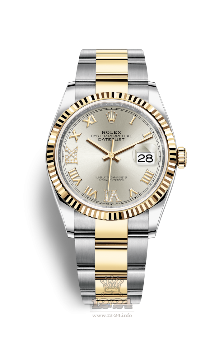Rolex Datejust Watch 126233-0032 36 mm Steel / Yellow gold Case Silver Dial