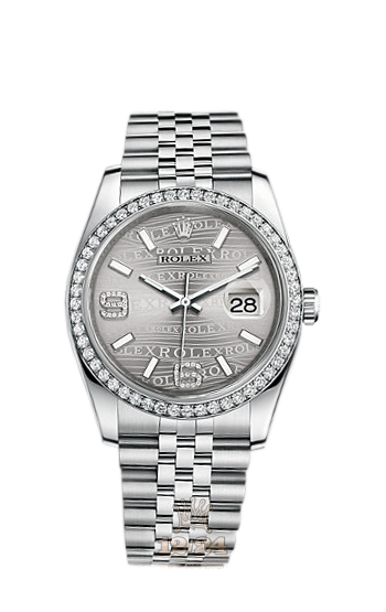 Rolex Datejust Watch 116244-0035 36 mm Steel / White gold Case Silver Dial