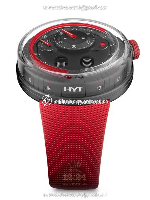 HYT H0 Watch 048-AC-84-RF-RU 49 mm Stainless steel DLC coating Case Black Dial