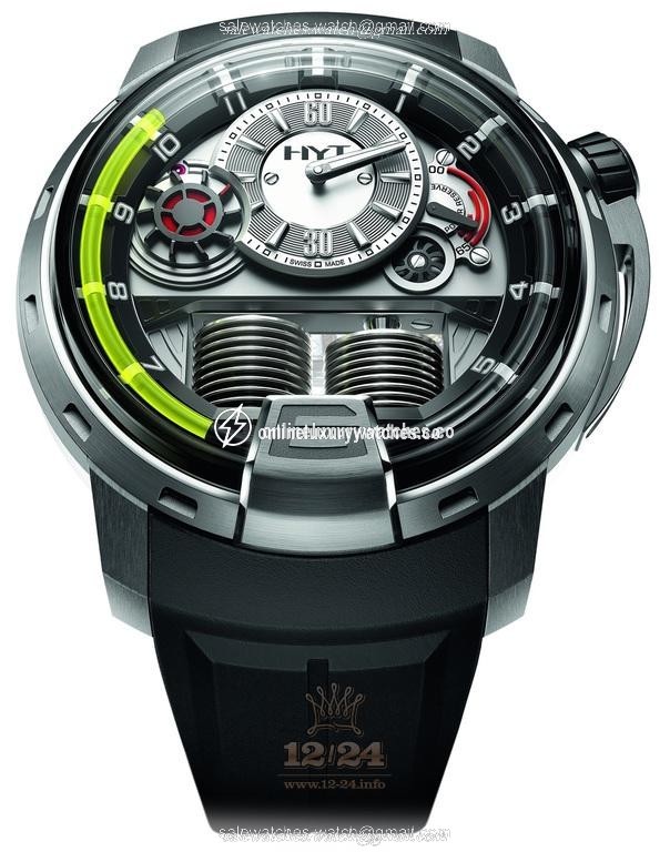 HYT H1 Watch 148-tt-11-gf-ru 49 mm Titanium Case Gray Silver Dial