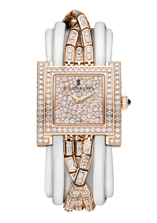de Grisogono Allegra Watch Watch AW-S19/3B Pink gold Case Silver Golden Dial