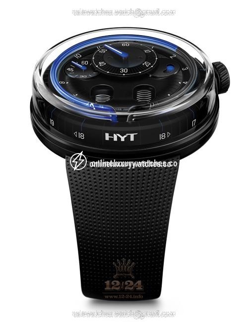 HYT H0 Watch 048-DL-93-BF-RU 49 mm Stainless steel DLC coating Case Black Dial