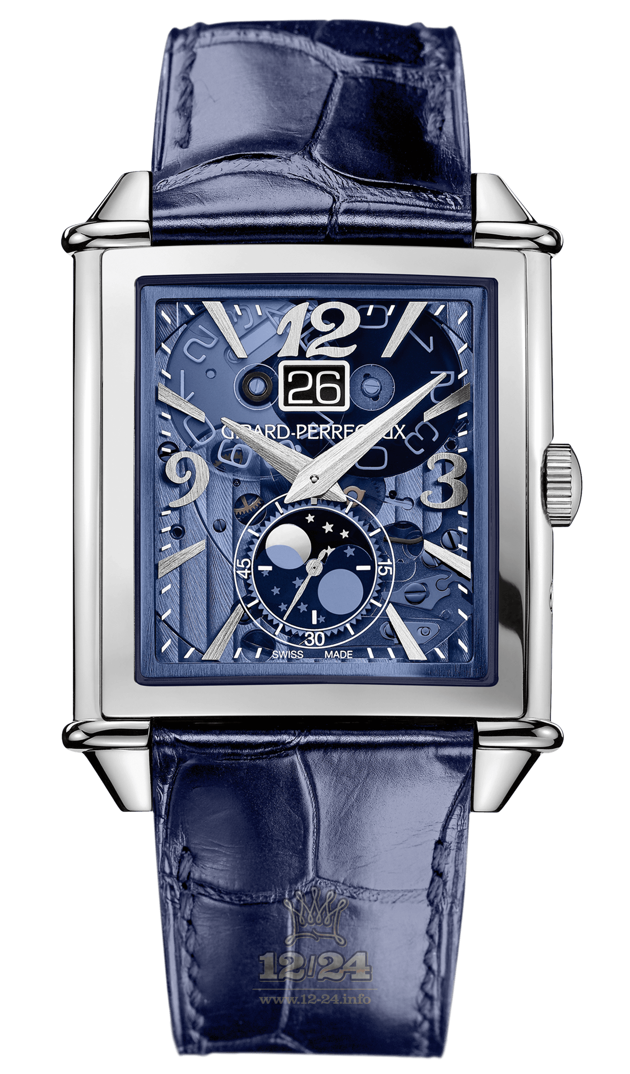 Girard Perregaux Vintage 1945 XXL Watch 25882-11-421-BB4A 36 mm Stainless steel Case Blue Dial