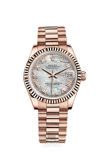 Rolex Datejust Watch 178275f-0026 31 mm Pink gold Case White Dial