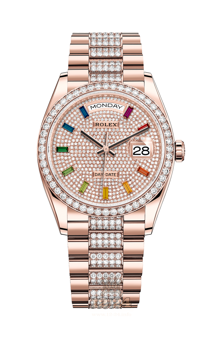 Rolex Day-Date Watch 128345rbr-0043 36 mm Pink gold Case Golden Dial