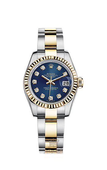 Rolex Lady-Datejust Watch 179173-0111 26 mm Steel / Yellow gold Case Dark blue Dial