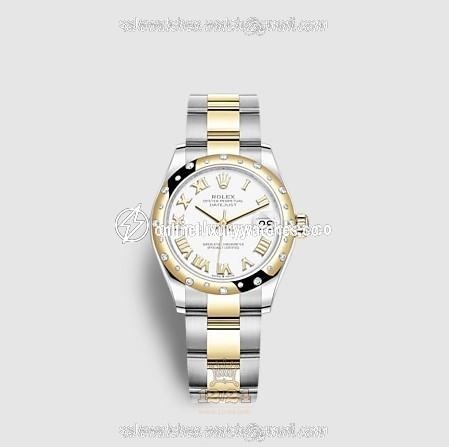 Rolex Datejust Watch 278343rbr-0001 31 mm Stainless steel Yellow gold Case White Dial