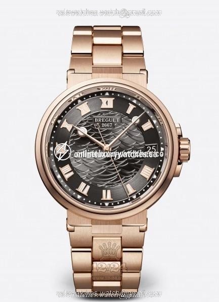 Breguet Marine Watch 5517BR/G3/RZ0 40 mm Pink gold Case Black Dial