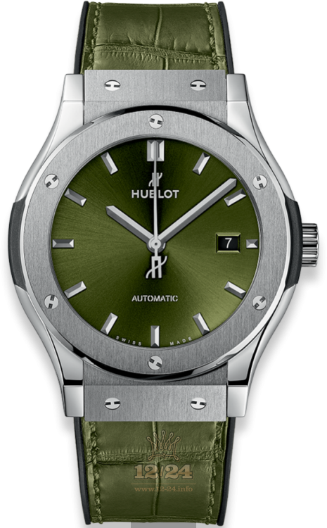 Hublot Classic Fusion Watch 542.NX.8970.LR 42 mm Titanium Case Green Dial