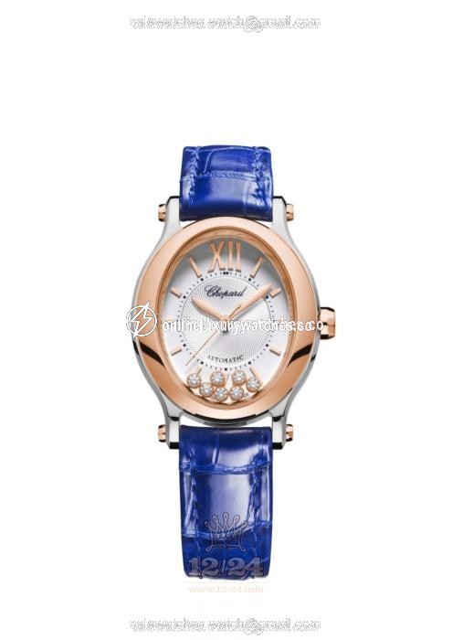 Chopard Happy Sport Watch 278602-6001 31 mm Stainless steel Pink gold Case White Dial