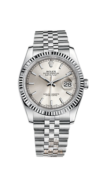 Rolex Datejust Watch 116234-0080 36 mm Steel / White gold Case Silver Dial