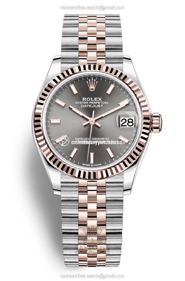 Rolex Datejust Watch 278271-0018 31 mm Stainless steel Pink gold Case Gray Dial