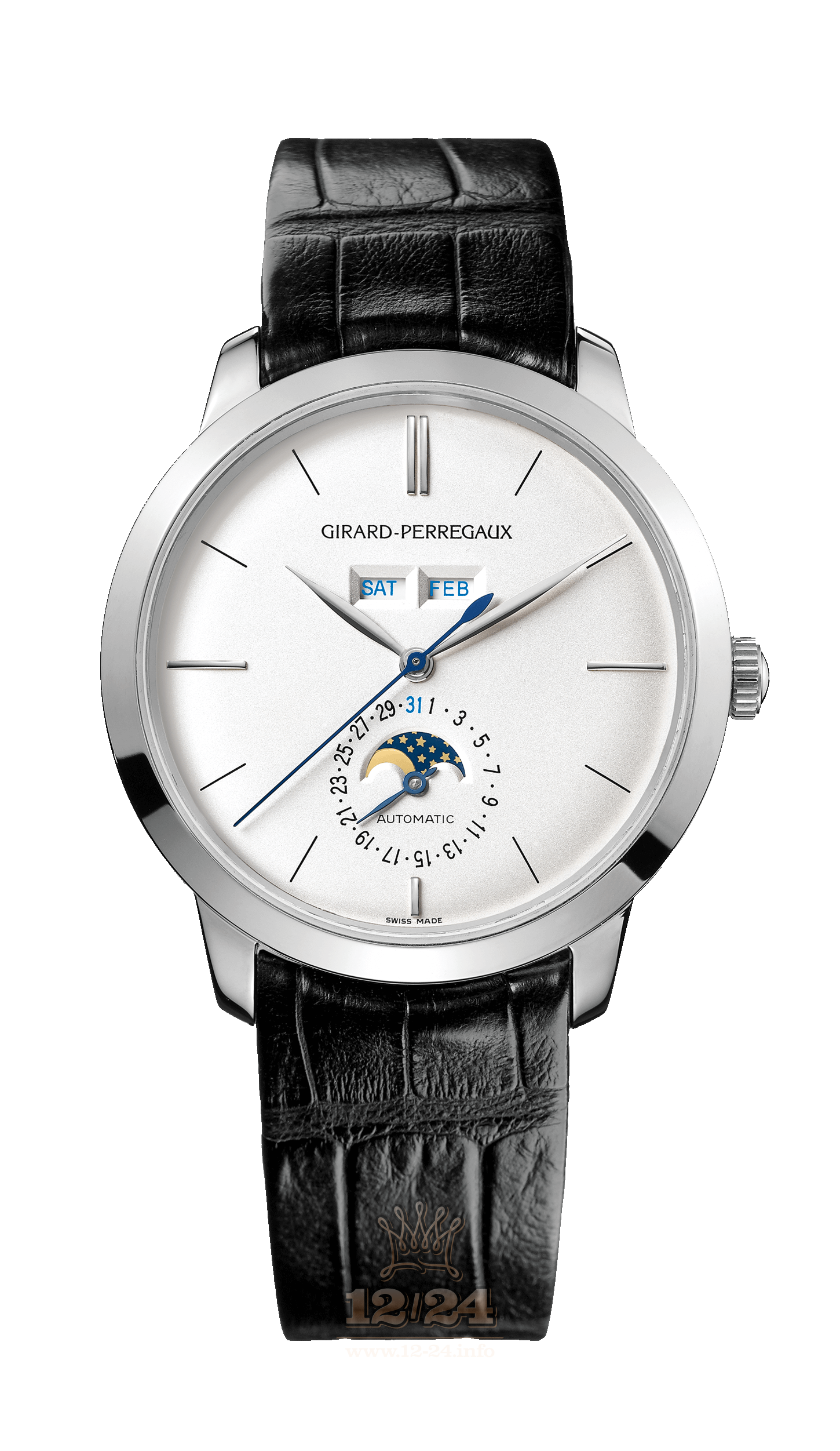 Girard Perregaux 1966 Watch 49535-53-152-BK6A White gold Case Silver Dial