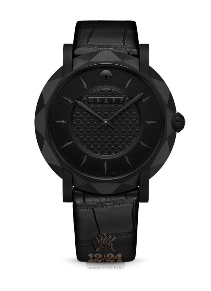 Graff GraffStar Watch GSS30WGDD 43 mm Titanium DLC coating Case Black Dial