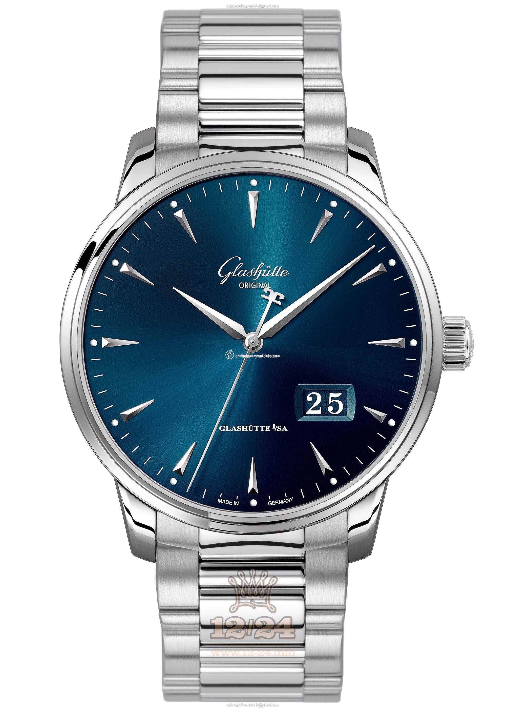 Glashutte Senator Watch 1-36-03-04-02-70 42 mm Stainless steel Case Dark blue Dial