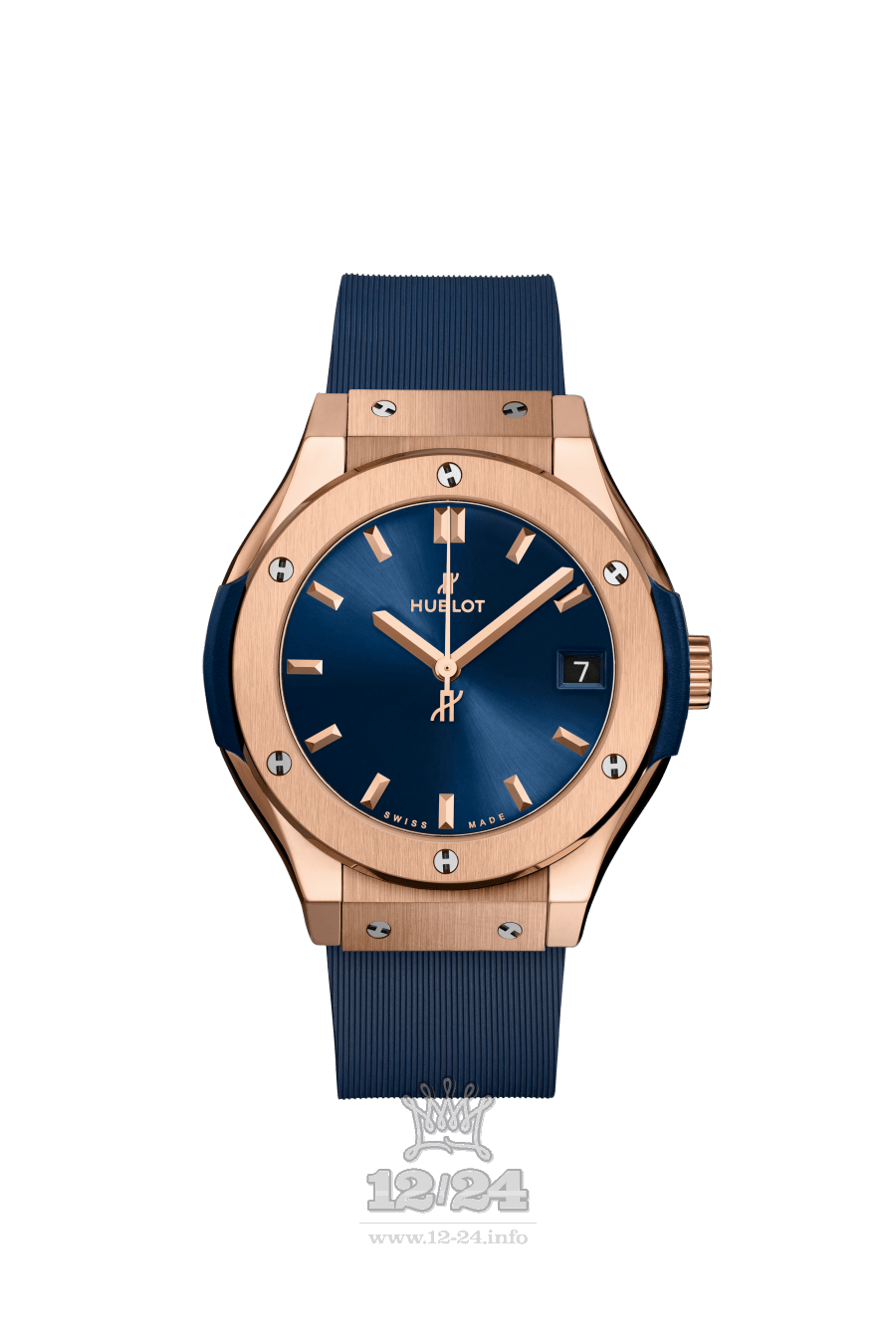 Hublot Classic Fusion Watch 581.OX.7180.RX 33 mm Pink gold Case Dark blue Dial