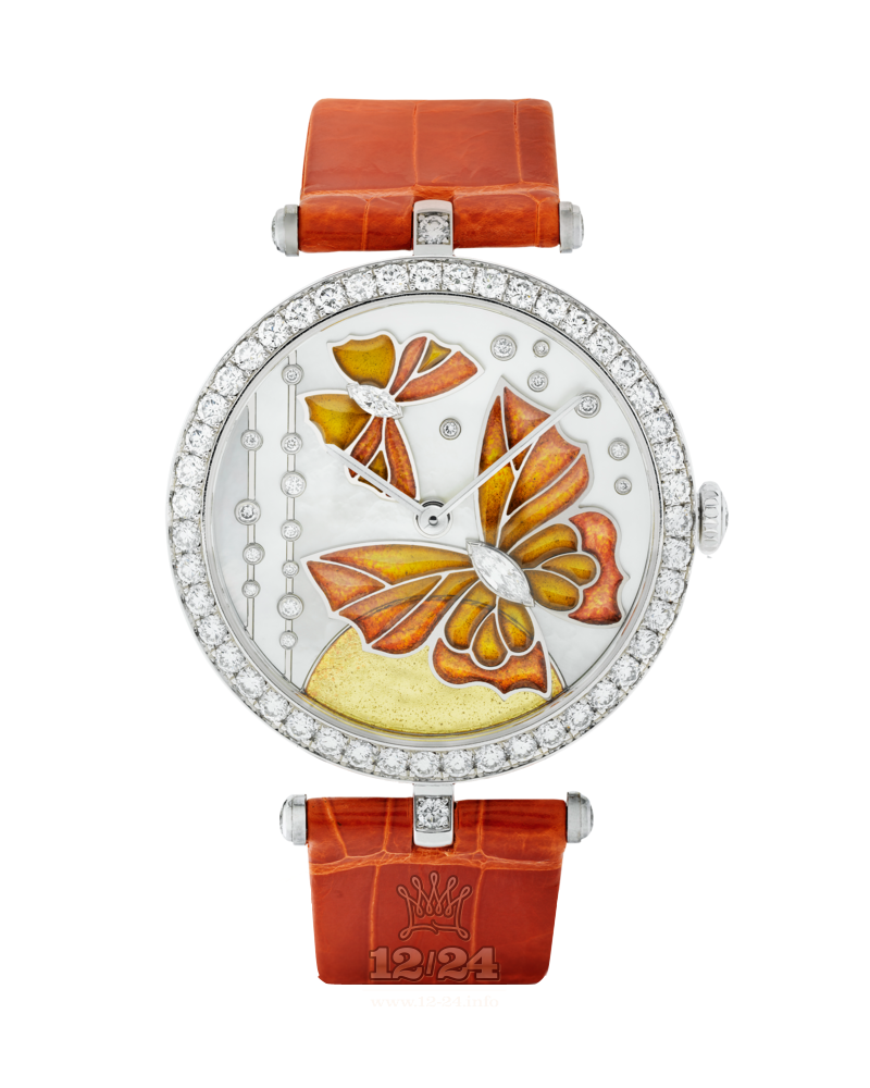 Van Cleef Extraordinary Dials Watch VCARO4FJ00 White gold Case White Orange Painted Dial