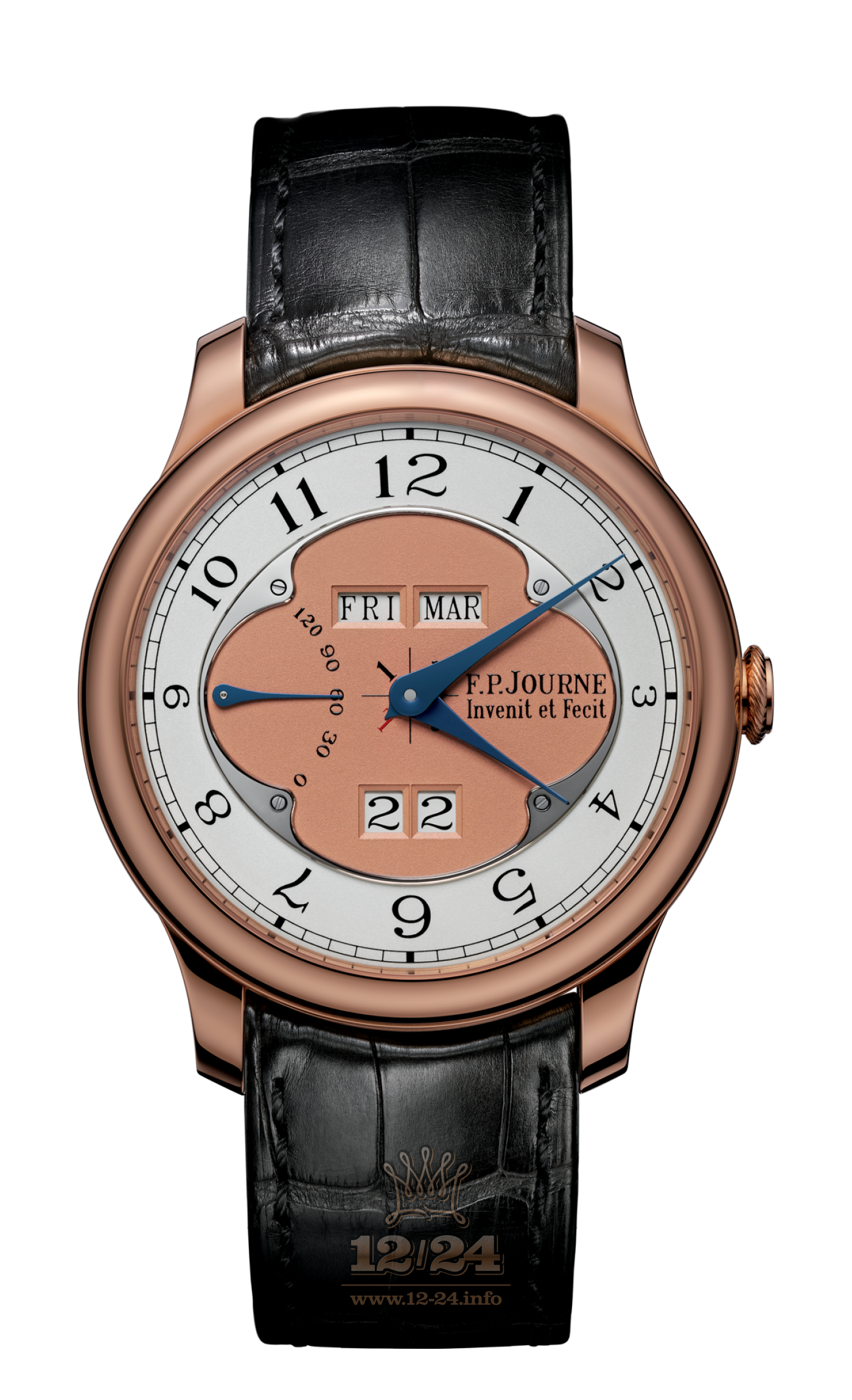 F.P.Journe Octa Watch FPJ-Co-Octa-QuantiemePerpetuel-LN-CuirOr 40 mm Pink gold Case White Golden Dial