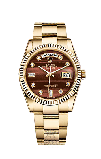 Rolex Day-Date Watch 118238-0420 36 mm Yellow gold Case Red Brown (chocolate) Dial