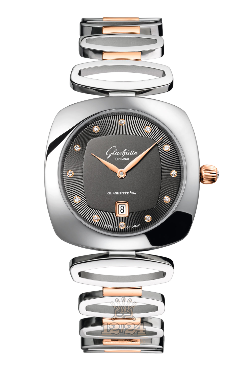 Glashutte Ladies Watch 1-03-01-25-06-14 31 mm Steel / Pink gold Case Black Dial