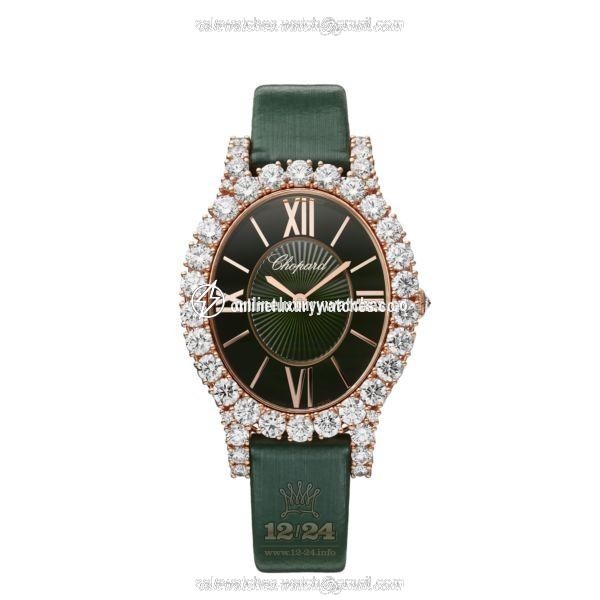 Chopard L Heure du Diamant Watch 139383-5009 40 mm Pink gold Case Green Dial