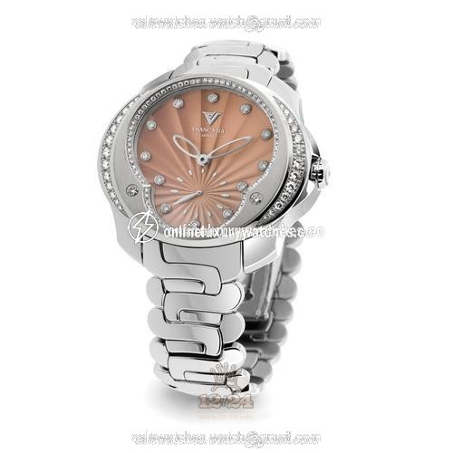 Franc Vila Tribute To Ladies Watch 80Q.SS.SP.ORA 41 mm Stainless steel Case Orange Brown (chocolate) Dial