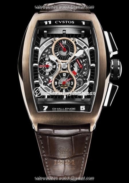 Cvstos Challenge Watch Challenge GT Chrono RG Pink gold Case Black Silver Dial