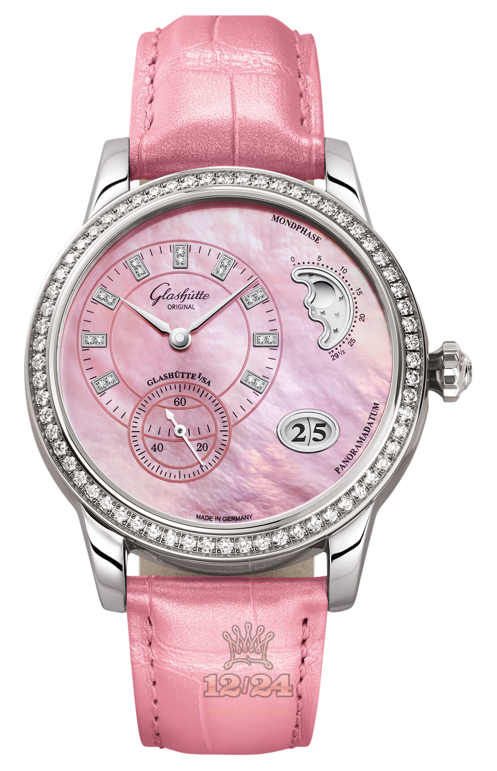 Glashutte Ladies Watch 1-90-12-04-12-02 39 mm Stainless steel Case Pink Dial