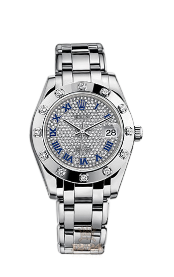 Rolex Pearlmaster Watch 81319-0020 34 mm White gold Case Silver Dial
