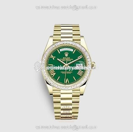 Rolex Day-Date Watch 228398tbr-0039 40 mm Yellow gold Case Green Dial
