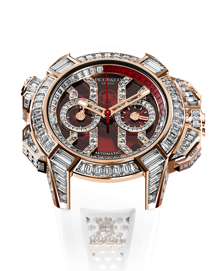 Jacob & Co Gents Collection Watch EC422.40.BW.RD.A 47 mm Pink gold Case Red Dial