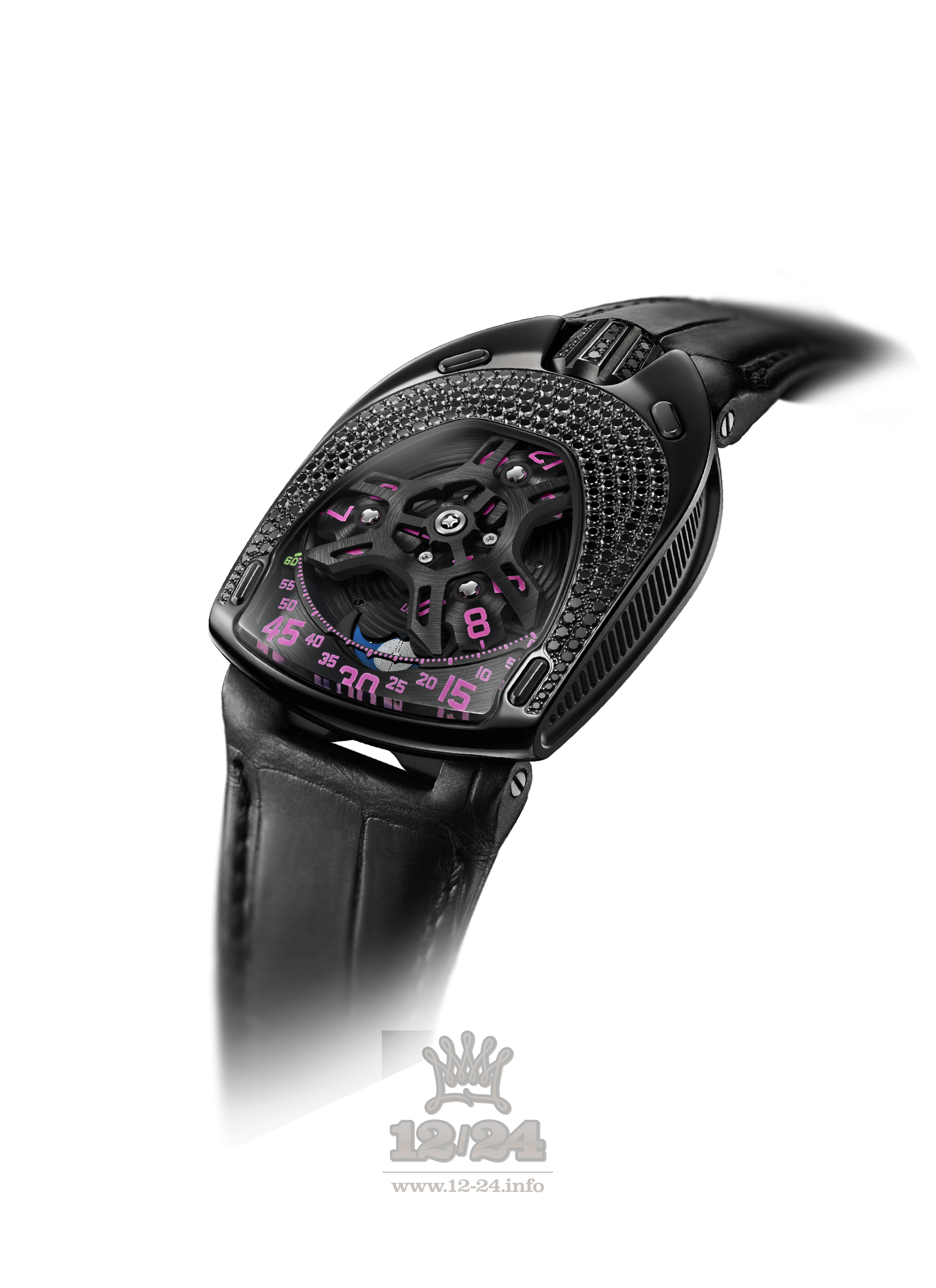 Urwerk UR-106 Watch UR-106 BLACK PINK 35 mm Stainless steel Titanium PVD coating Case Black Dial