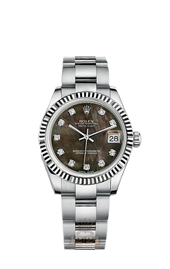 Rolex Datejust Watch 178274-0051 31 mm Steel / White gold Case Black Dial