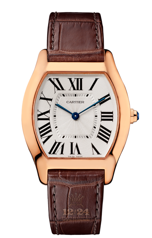 Cartier Tortue Watch W1556362 39 mm Pink gold Case Silver Dial