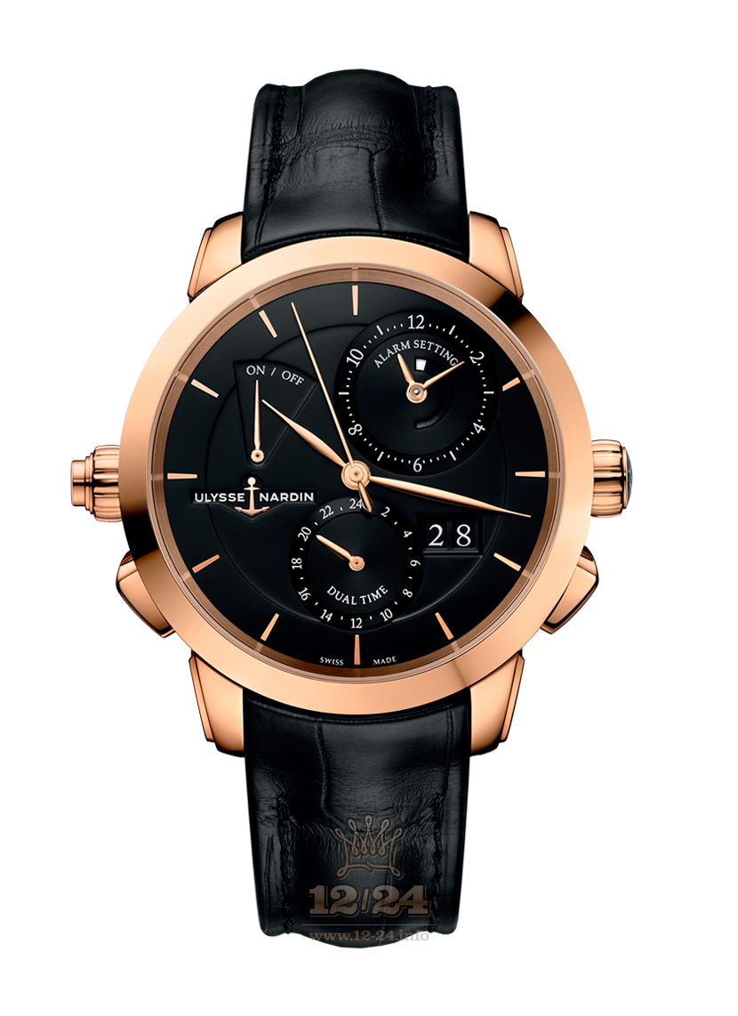 Ulysse Nardin Classic Watch 672-05/92 44 mm Pink gold Case Black Dial
