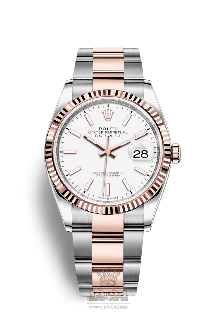 Rolex Datejust Watch 126231-0018 36 mm Steel / Pink gold Case White Dial