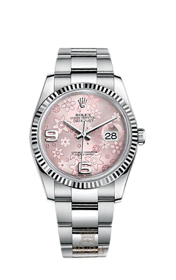 Rolex Datejust Watch 116234-0144 36 mm Steel / White gold Case Pink Dial