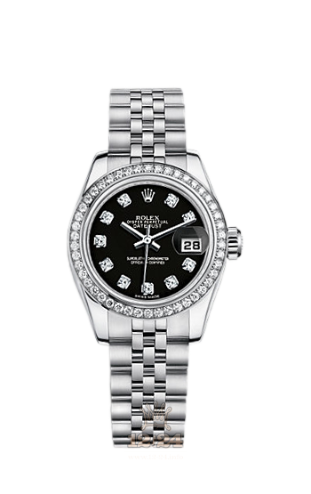 Rolex Lady-Datejust Watch 179384-0005 26 mm Steel / White gold Case Black Dial