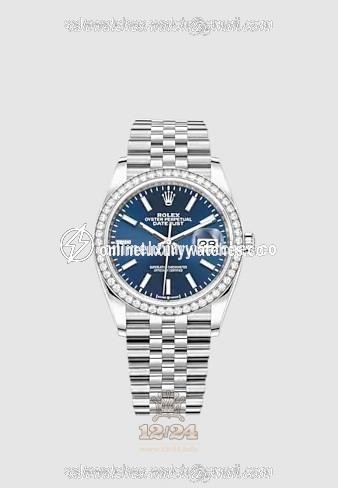 Rolex Datejust Watch 126284rbr-0009 36 mm Stainless steel White gold Case Dark blue Dial