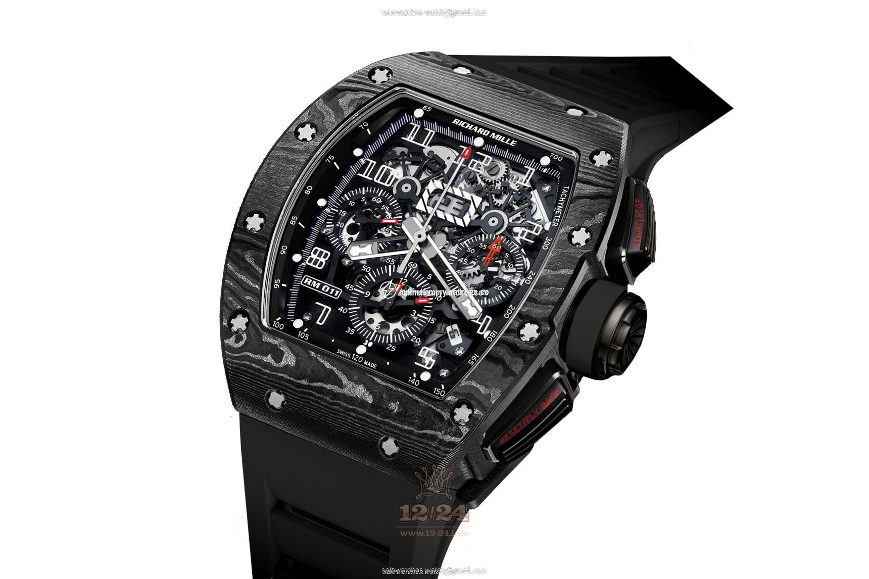 Richard Mille Men's Collection Watch RM 011 Carbon 50 mm Carbon Case