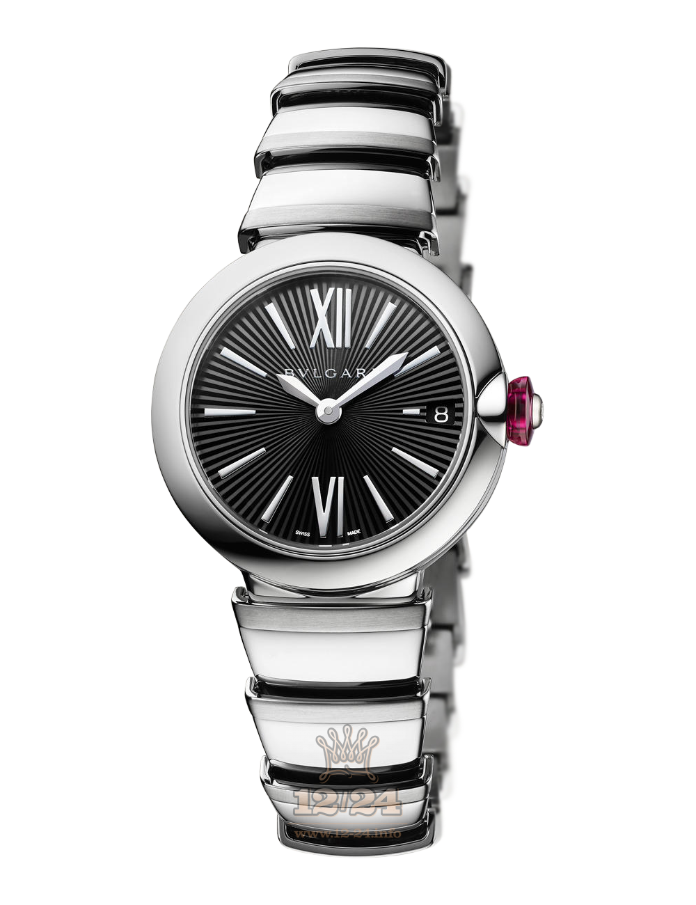 Bvlgari Lvcea Watch 102690 LU28BSSD 28 mm Stainless steel Case Black Dial