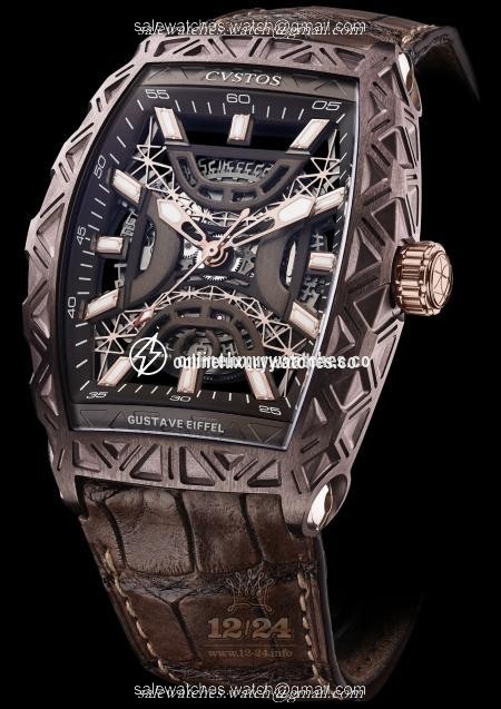 Cvstos Limited Edition Watch Gustave Eiffel Bronze Steel 54 mm Stainless steel PVD coating Case Brown (chocolate) Dial