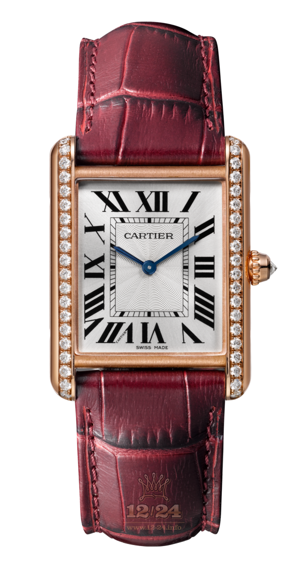 Cartier Tank Watch WJTA0014 25 mm Pink gold Case Silver Dial