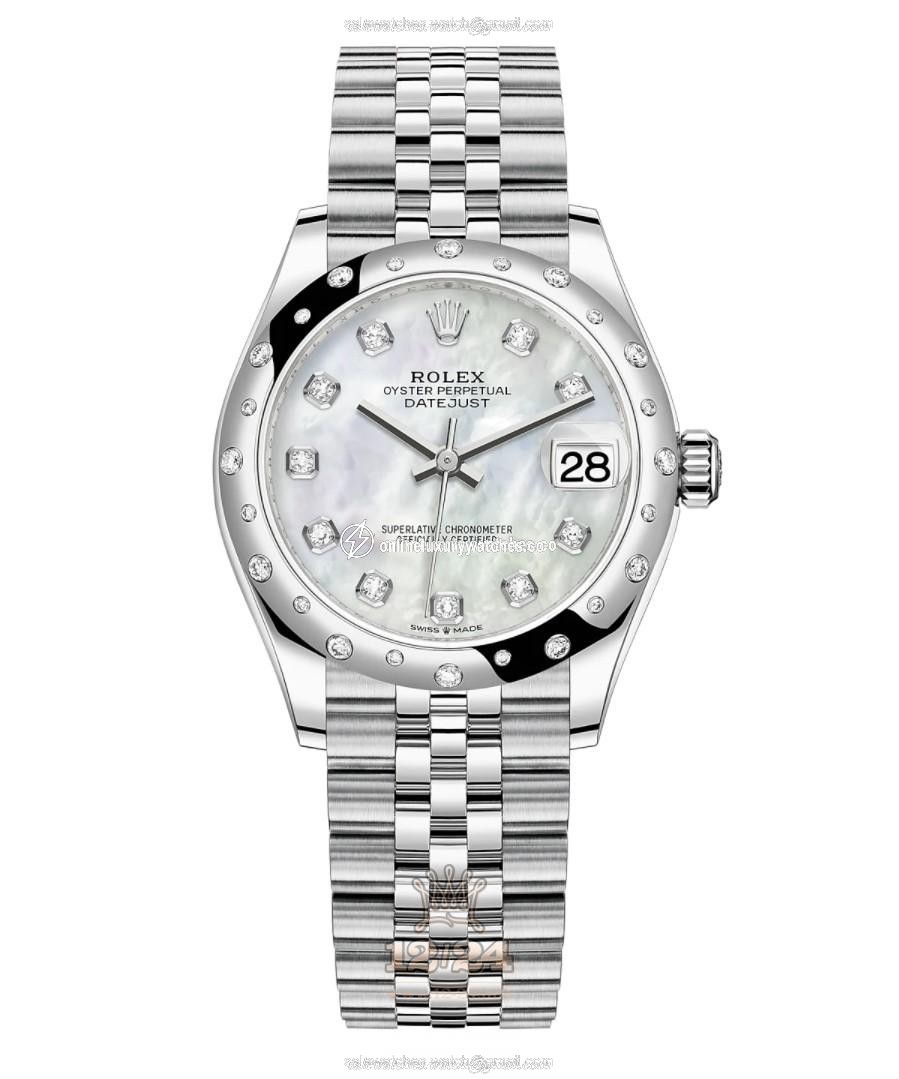 Rolex Datejust Watch 278344rbr-0006 31 mm Stainless steel White gold Case White Dial